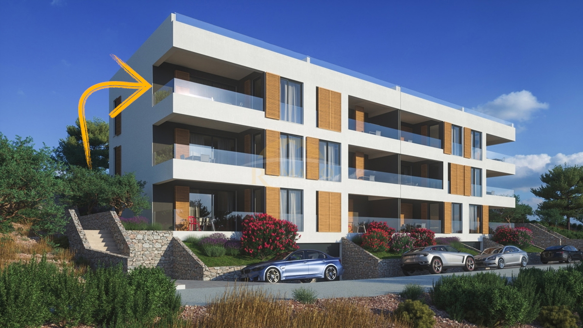 Attico con due camere da letto con vista mare e terrazza sul tetto a Čiovo, zona Salduna vicino al campeggio Rožac - 64 m2 + 60 m2 di terrazza sul tetto